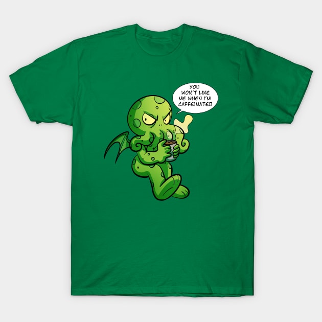 Cthulhu Caffeinated T-Shirt by Zorilita